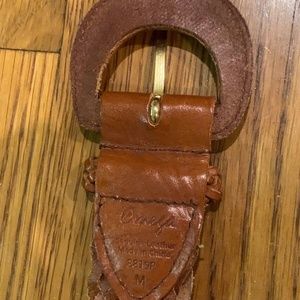 Vintage OMEGA Brown Leather Woven Women's Belt - Made in USA - Size: Medium